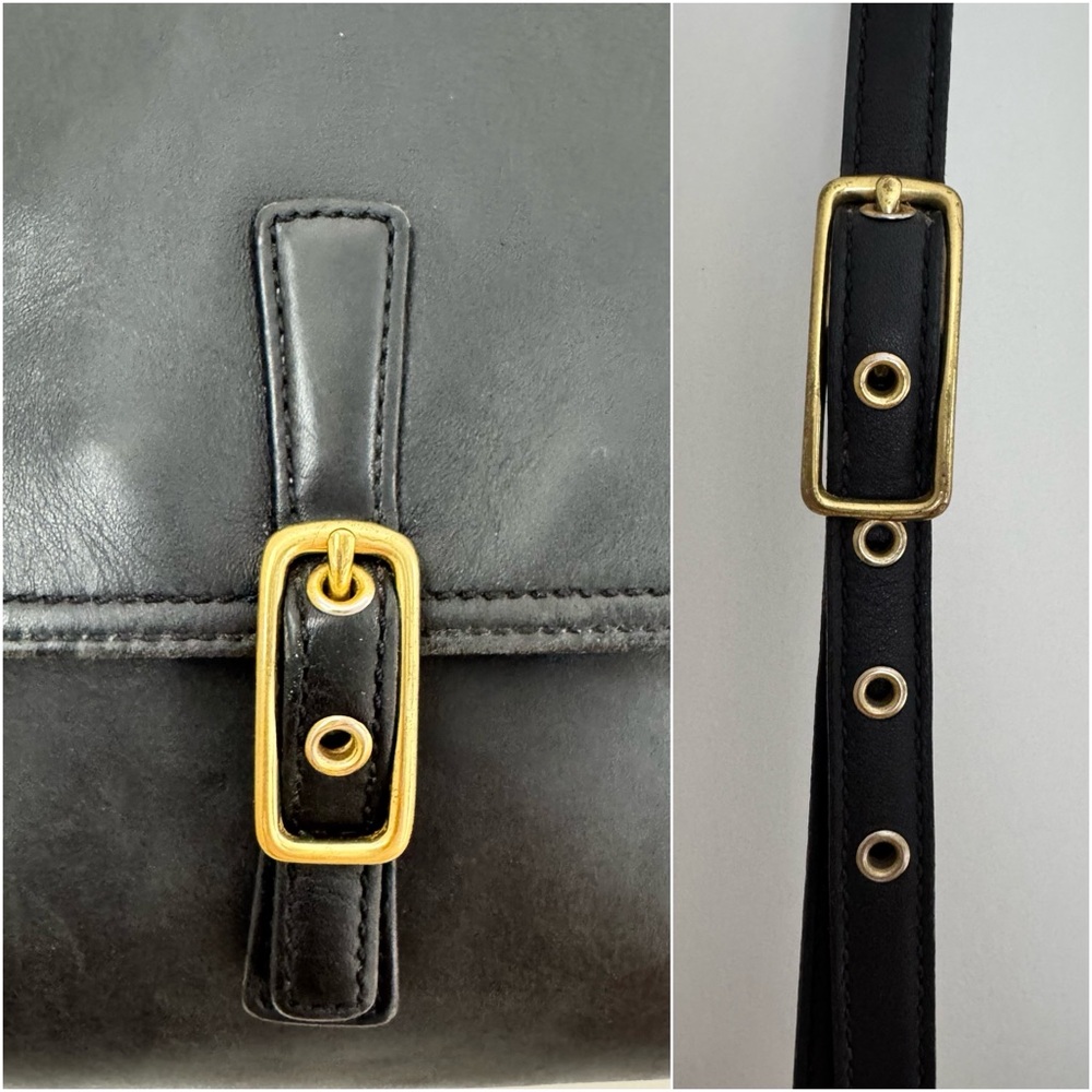 COACH 9592 Vintage Leather Legacy Slim Flap Crossbody Bag Black - Picture 4 of 16